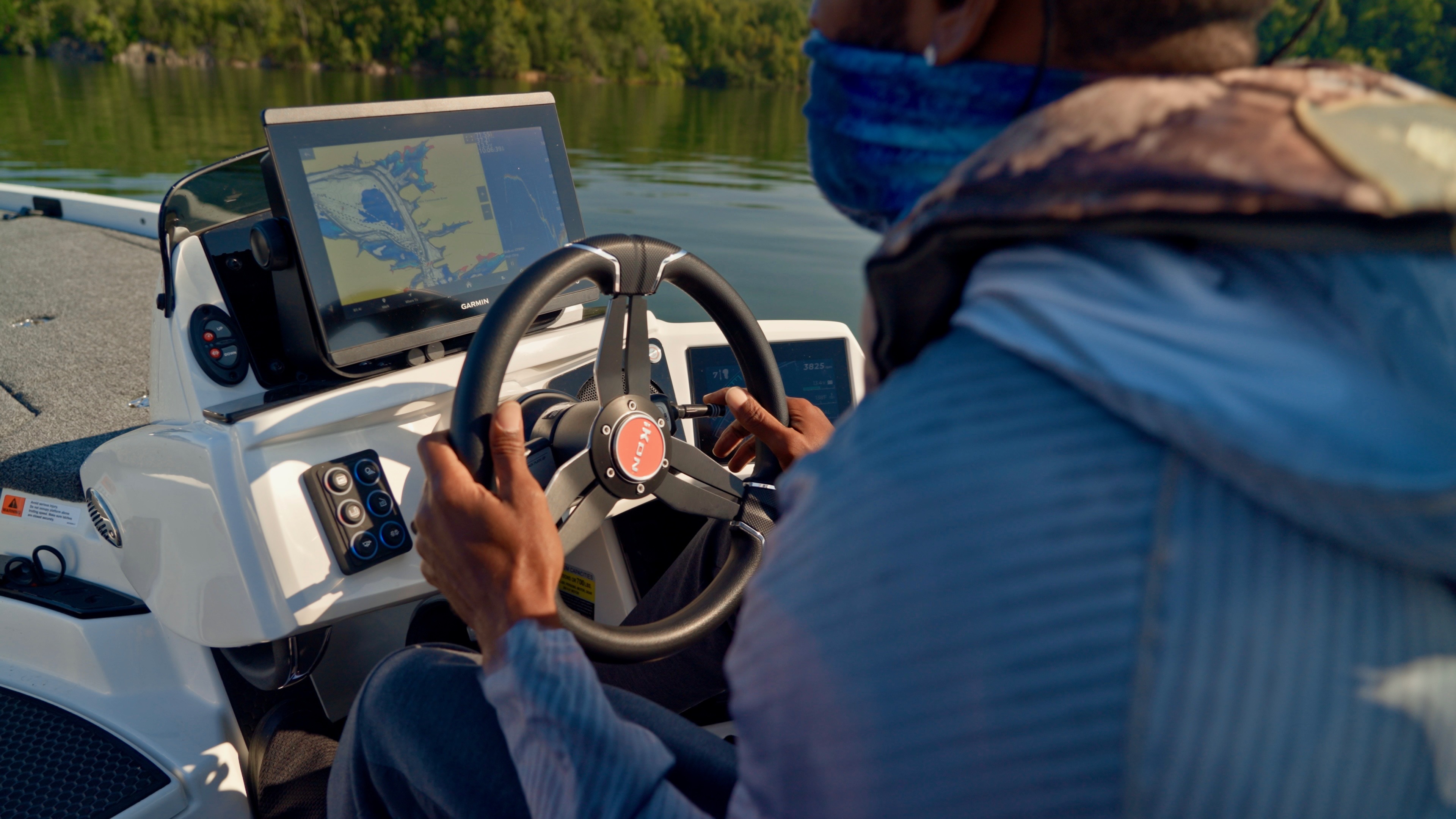Behind the wheel of the iKon bass boat