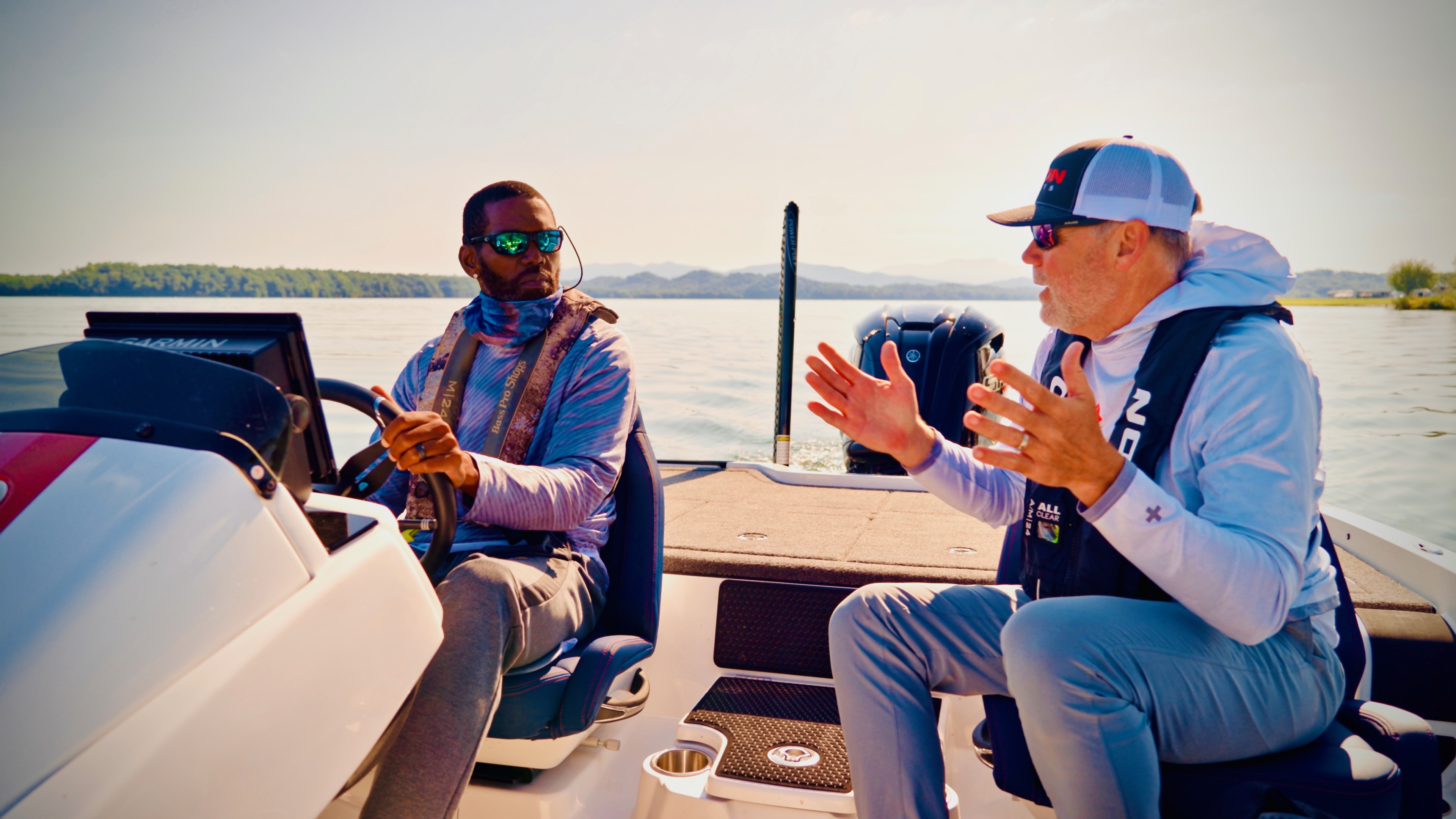 Randy Moss on the water with a guest