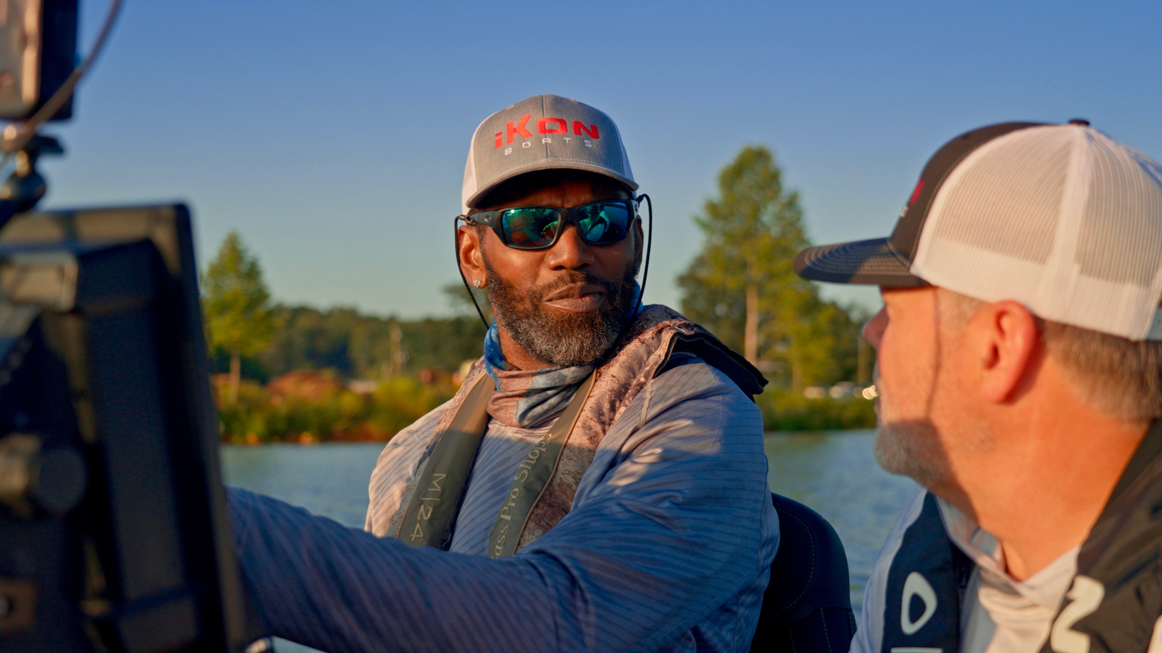 Randy driving the boat